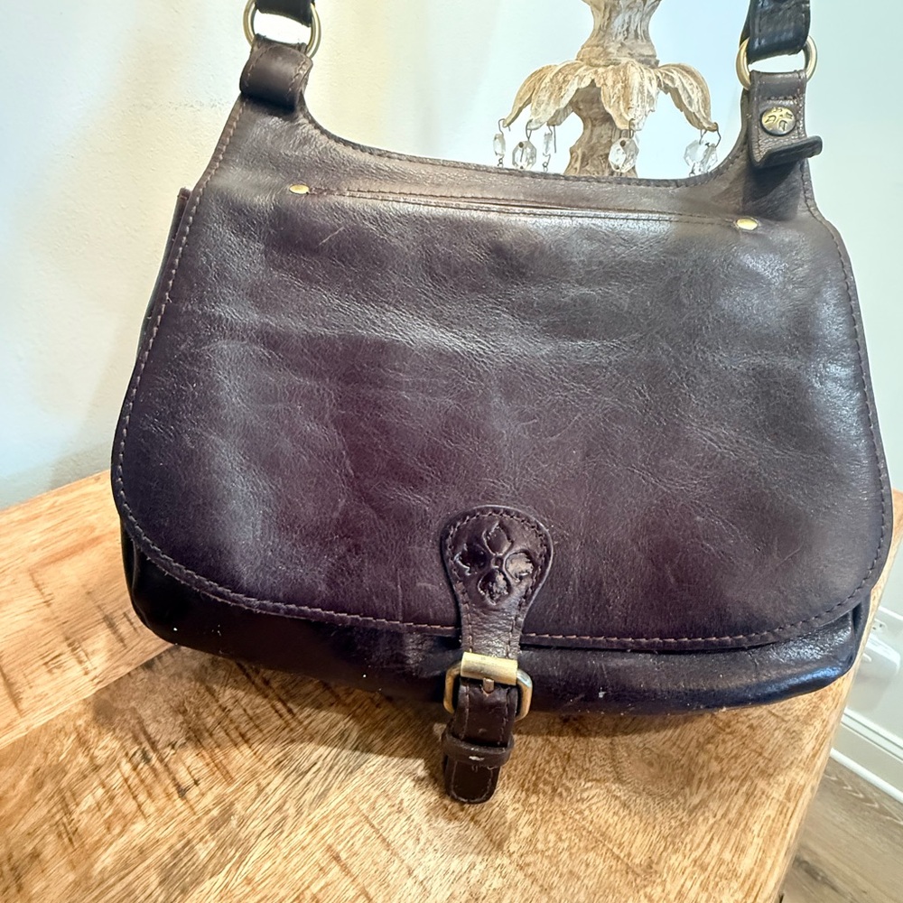 Patricia Nash Dark Brown Leather Shoulder Bag Pre-Loved.